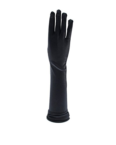 Zac's Alter Ego - Guantes largos satinados para disfraz negro negro Approx. 48cm