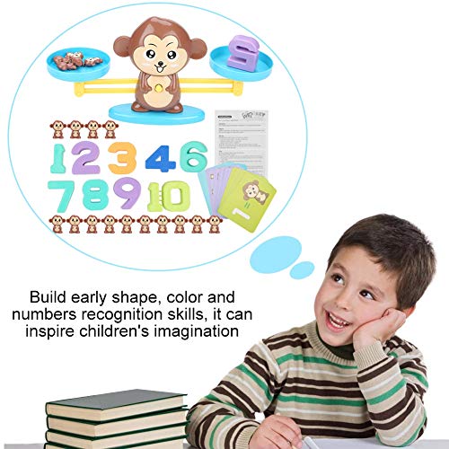 Zerodis- Juguetes de conteo de matemáticas para niños , Monkey Digital Addition Subtraction Learning Toy Niños Juego Educativo para niños pequeños Preescolar(Brown)