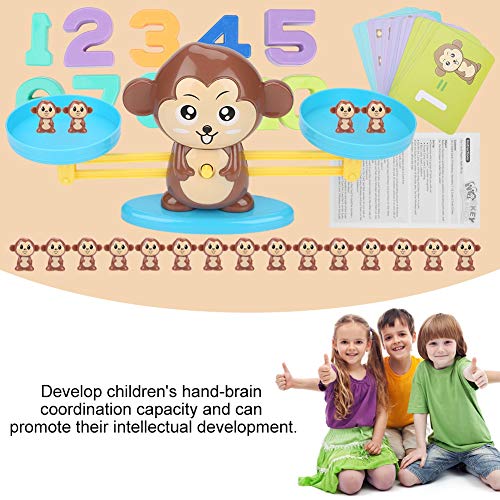 Zerodis- Juguetes de conteo de matemáticas para niños , Monkey Digital Addition Subtraction Learning Toy Niños Juego Educativo para niños pequeños Preescolar(Brown)