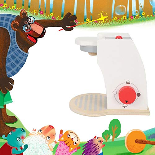 Zerodis Kitchen Play House Toy, Juguete de Madera para niños Juego de imaginación Kitchen Pancake Machine Cafetera con Accesorios(Maquina de Cafe)