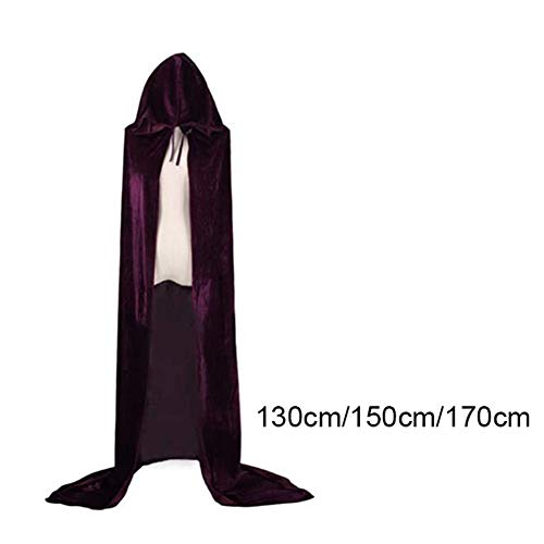 Zhenwo Cabo con Cabo Campana De Longitud Completa De Terciopelo Vampiro Adulto Mujer Hombre Niños Cosplay Recortar Trajes para El Carnaval Y Halloween Navidad Mortífago,4,150cm