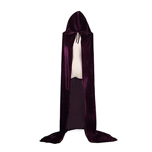 Zhenwo Cabo con Cabo Campana De Longitud Completa De Terciopelo Vampiro Adulto Mujer Hombre Niños Cosplay Recortar Trajes para El Carnaval Y Halloween Navidad Mortífago,2,150cm