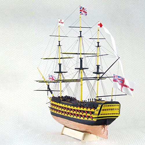 ZNYB Maquetas De Barcos De Madera para Montaje 51,5x17,5x33,5 cm 1: 200 HMS Victory 1765 Buque de Guerra británico Modelo de Madera Barco Barco Kit Juguetes de Montaje para niños