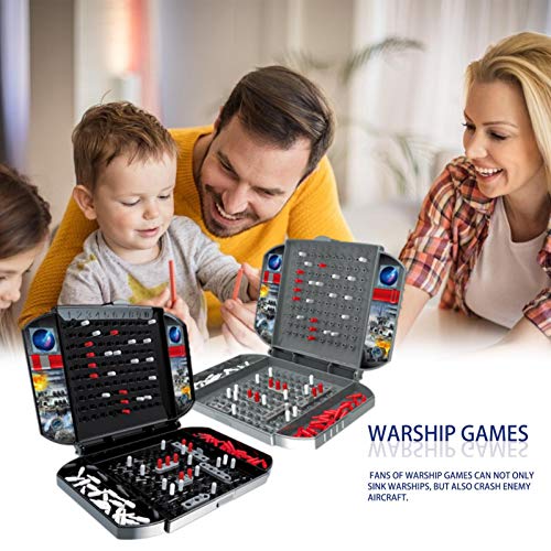 ZQYX 2pcs Battleship Game, Safe Interesting Puzzle Chess Toy Tabletop Game, Portable Childrens Double Battle Toy, Battleships Board Strategic Tabletop Game, 2-3 Players