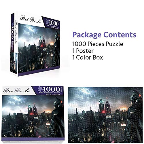 1000 Piezas de Rompecabezas para Adultos y niños Batman: Arkham Knight Puzzle para Adultos 1000 The Film Juguete del Juego del Rompecabezas del desafío del Cerebro （38x26cm）