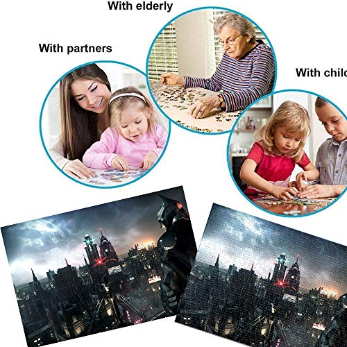 1000 Piezas de Rompecabezas para Adultos y niños Batman: Arkham Knight Puzzle para Adultos 1000 The Film Juguete del Juego del Rompecabezas del desafío del Cerebro （38x26cm）