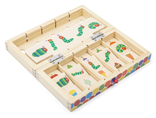 11342 La Oruga Glotona caja de clasificación de imágenes, small foot, de madera, juego de coordinación para los viajes. , color/modelo surtido