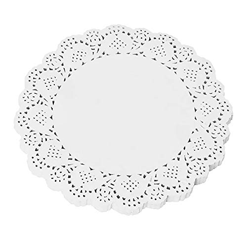 150 Tapetes De Encaje De Papel Redondo Blanco, Elegante Vajilla Decorativa, Manteles Individuales Desechables Para Decoración De Mesa De Boda Y Fiesta De Cumpleaños De 6.5 Pulgadas