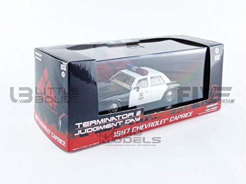 1987 Chevy Caprice Metropolitan Police Negro y Blanco Terminator 2: Día del Juicio (1991) Película 1/43 Diecast Model Car por Greenlight 86582