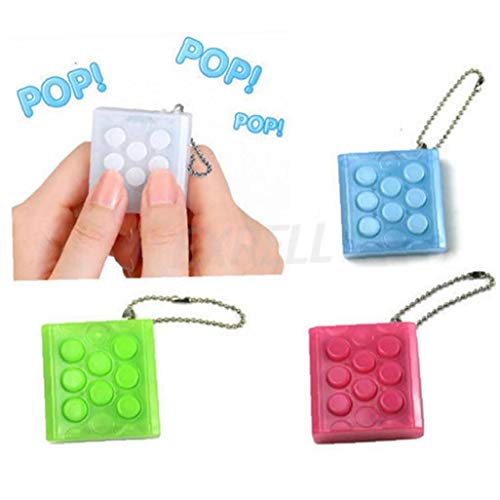 1pc del Alivio De Tensión Y Juguetes para Adultos Juguetes De La Novedad para Bubble Wrap Niños Llavero Squeeze Juguete Azul