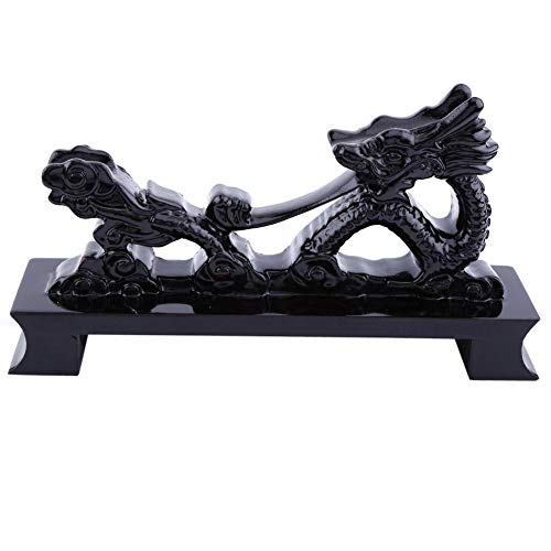 1pc Sword Holder, Chinese Dragon Shaped Small Size Samurai Sword Katana Wakizashi Holder Black Solid Wood Katana Display Stand Original Resin Crafts Home Ornament Supplies