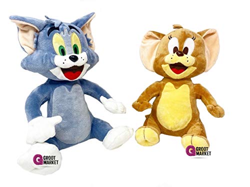 2 Peluches de Tom y Jerry Grande 28 cm gato y ratón suave originales Tom & Jerry