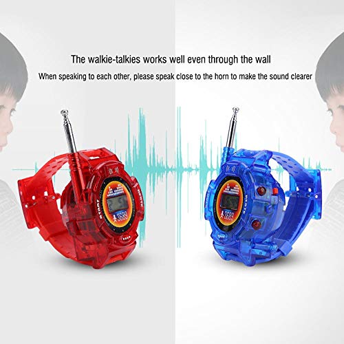 2piezas Walkie Talkie para niños, Reloj de pulsera digital Intercomunicador militar Set Niños Interacción con los padres Largo alcance Pretender Juguete Regalo para aventuras exteriores