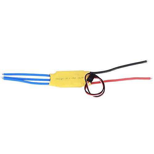 30A ESC sin Escobillas, 2A BEC 30A Corriente Constante (máx. 40A Menos Hhan 10 Segundos) 5.6V-16.8V 2~3S Entrada de Energía Lipo RC ESC Adecuado para Drone Quadcopter(Amarillo)