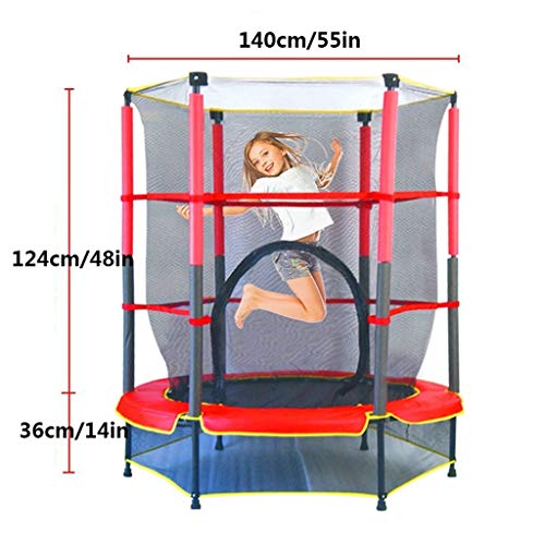 58 En Trampolín De Estera De Salto Hexagonal Protector De Tamaño Completo Con Red De Gabinete, Relleno De Cubierta De Primavera, Cuerda Elástica, Adecuado Para Adultos Y Niños Cama De Rebote Interior