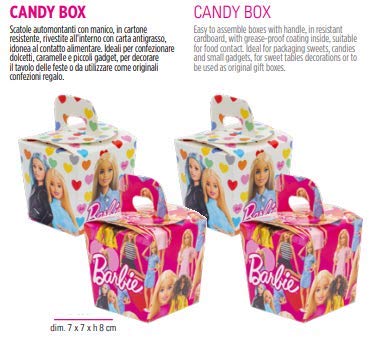 6 candy Box Barbi 6 unidades Box de cartón para alimentos Tema Barbie