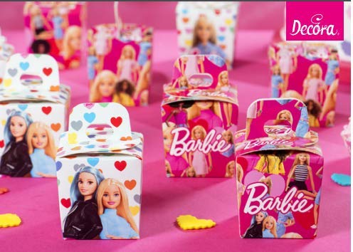 6 candy Box Barbi 6 unidades Box de cartón para alimentos Tema Barbie