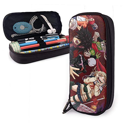 Academia Vanguard Action Squad PU Leather Pencil Case with Zipper, Pouch Stationary Bag for Middle High School College Student Office Girls Boys Kids Adult,Holder Storage Bag Makeup Bag