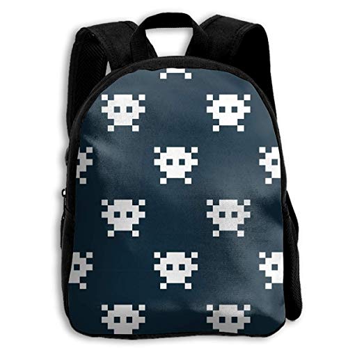 ADGBag Children Boys Girls Pixel Skull Backpack Shoulder Bag Book Scholl Travel Backpack Mochila para niños