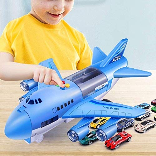 AIOJY Modelo de avión Grande Pista inercia niños a Construir Juguete avión de Juguete y Jugar Ladrillos de Juguete for niños Real Airport Juego de construcción (6 Coches) La Mejor fo