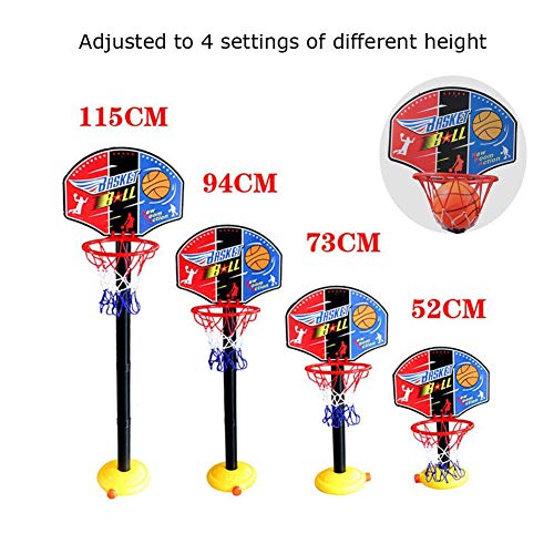 ajustable niños Kids Junior del aro de baloncesto y el soporte de la bomba de la bola del tablero trasero Juego de bolas diversión al aire libre Juguetes actividades de interior y por 3-7 años