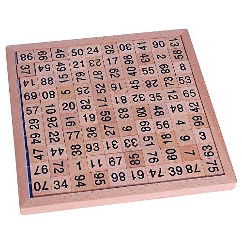 Amasawa Puzzle Tablero Digital,1-100 Tablero Continuo Digital,Math Puzzle Juguete de Madera para la Educación del Desarrollo de Habilidades Motoras Tempranas de su Hijo