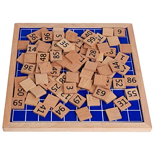 Amasawa Puzzle Tablero Digital,1-100 Tablero Continuo Digital,Math Puzzle Juguete de Madera para la Educación del Desarrollo de Habilidades Motoras Tempranas de su Hijo