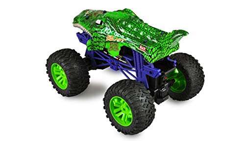 Amewi 22479 Green Crocodile Beast Big Monster Truck - Coche teledirigido (Escala 1:10), Color Verde