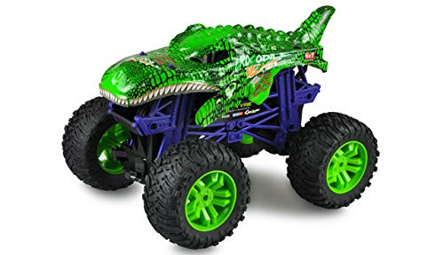 Amewi 22479 Green Crocodile Beast Big Monster Truck - Coche teledirigido (Escala 1:10), Color Verde