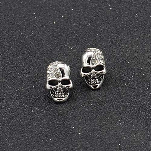 Amosfun 1 par de aretes de Calavera Pendientes de Horror de Halloween Accesorios de Vestuario decoración (Plata)