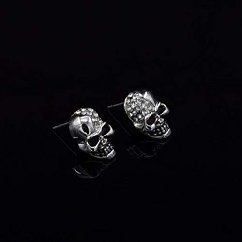 Amosfun 1 par de aretes de Calavera Pendientes de Horror de Halloween Accesorios de Vestuario decoración (Plata)