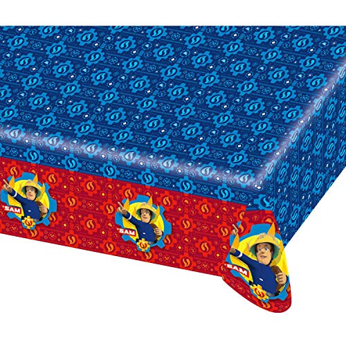 Amscan International 9902178 - Mantel de 180 x 120 x 0.3 cm con estampado de Sam el bombero