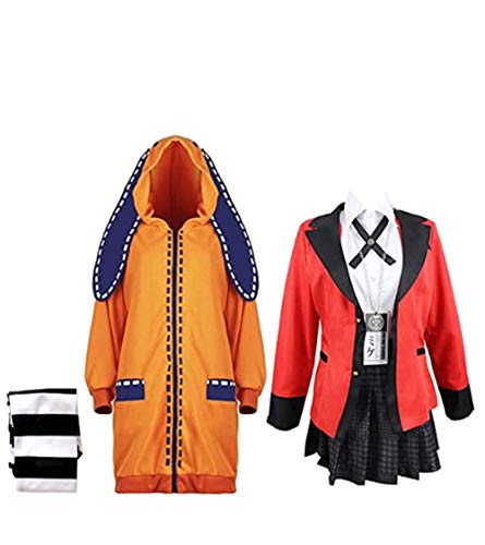 Anime Kakegurui Twin Yomozuki Runa Uniforme Cosplay Disfraces Jabami Yumeko Mujeres Escenario Fiesta Chica Falda Plisada Cosplay Anime Japonés Twin Yomozuki Runa Abrigo Traje Para Fiesta De Halloween