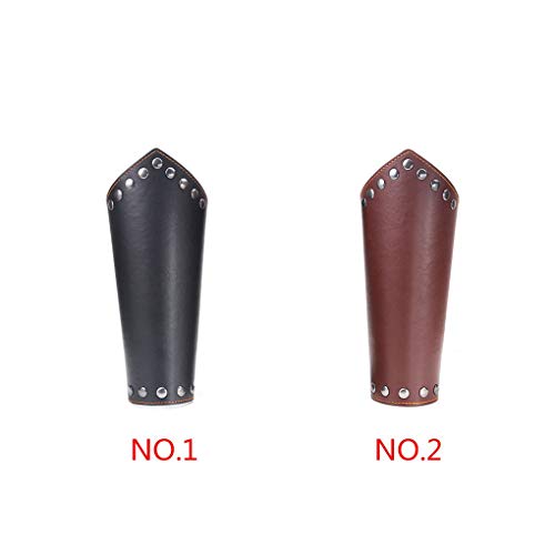 Arichtop Brazales medievales Steampunk Leather Gauntlet Wristband Wide Bracer leather gauntlet, Wristband Rivet Arm Cuff Cosplay Props