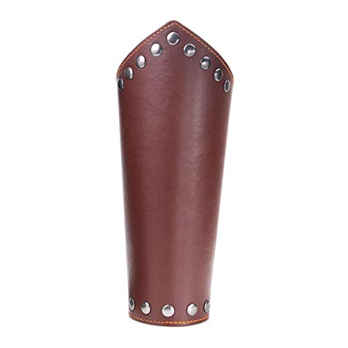 Arichtop Brazales medievales Steampunk Leather Gauntlet Wristband Wide Bracer leather gauntlet, Wristband Rivet Arm Cuff Cosplay Props