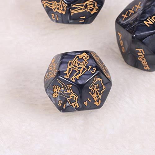 Artibetter 4 Piezas Divertidas Románticas Juegos de Rol Dados para Adultos Juegos Dados Amor Dados Regalo de Novedad de Juguete para Suministros de Fiesta de Despedida de Soltera de Luna de