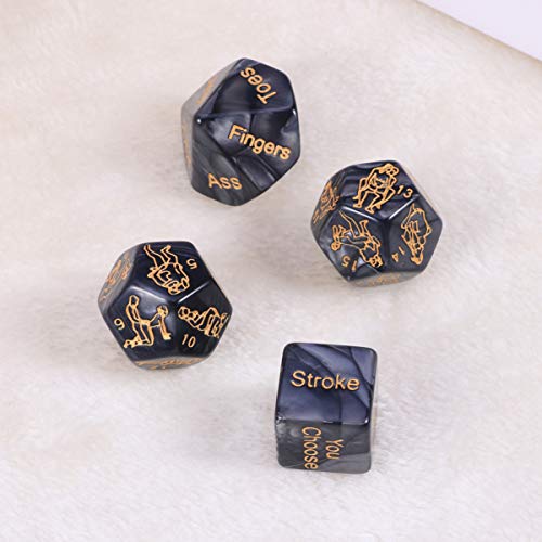 Artibetter 4 Piezas Divertidas Románticas Juegos de Rol Dados para Adultos Juegos Dados Amor Dados Regalo de Novedad de Juguete para Suministros de Fiesta de Despedida de Soltera de Luna de