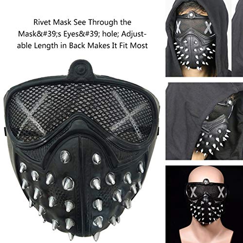 Ashley GAO Halloween Punk Devil Cosplay Anime Stage Mask Ghost Steps Street Masquerade Death Masks Watch Dogs Rivet Party Máscaras faciales