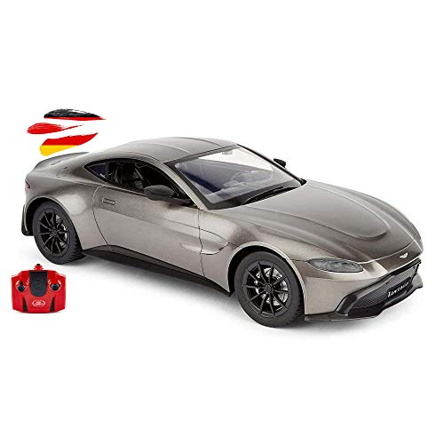 ASTON MARTIN Coche teledirigido con licencia en diseño original Vantage con tecnología de 2,4 GHz y luz frontal, escala 1:14, coche, incluye mando a distancia.