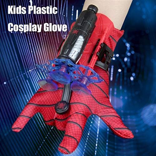 Atrumly Juego de rol, Los niños de plástico cosplay guante héroe lanzador de muñeca juguete divertido para niños juguetes educativos super Spiderman, accesorios de disfraz