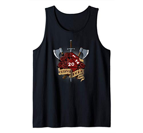 Attack Roll roleplaying dice sword RPG axe board game Camiseta sin Mangas