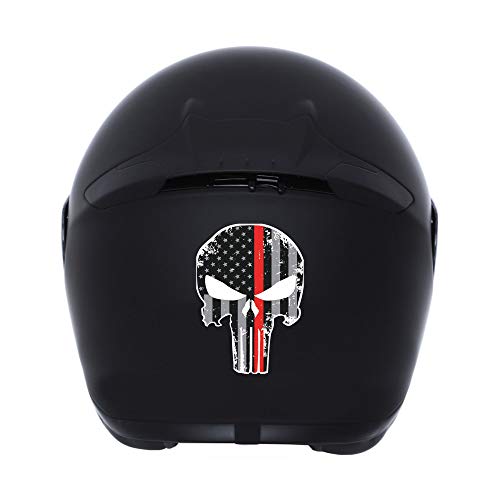 Autodomy Pegatinas Punisher Calavera Estrellas Pack 2 Unidades para Coche o Moto (Rojo)