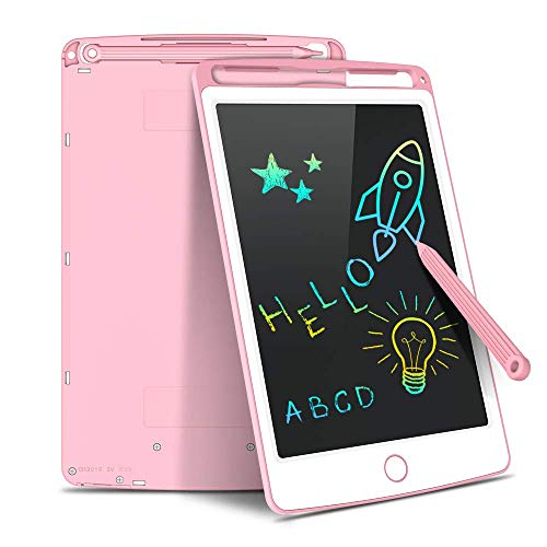 AUTU Tableta de escritura LCD digital eWriter de gráficos electrónicos, portátil, tablero de escritura a mano, bloc de dibujo para niños, adultos, hogar y escuela, pantalla colorida de 25,4 cm (rosa)