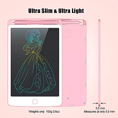 AUTU Tableta de escritura LCD digital eWriter de gráficos electrónicos, portátil, tablero de escritura a mano, cuaderno de dibujo para niños, pantalla colorida de 8,5 pulgadas (rosa)