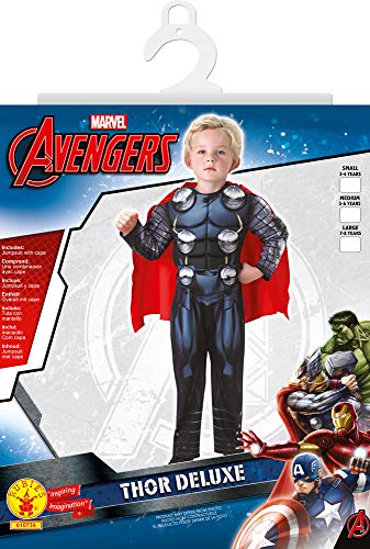 Avengers - Disfraz de Thor Deluxe para niño, 7-8 años (Rubie's 610736-L)