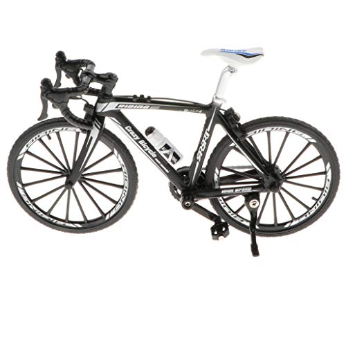 B Blesiya 1:10 Modelo de Bicicleta de Carrera/Montaña/Ciudad de Simulación en Miniatura Metal Adorno para Hogar Oficina Escritorio - Negro