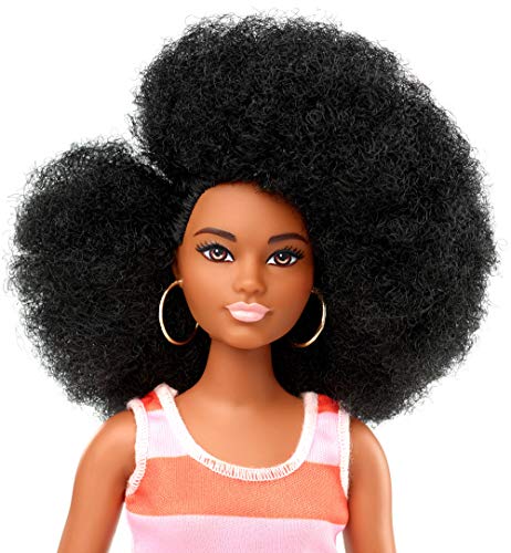 Barbie Fashionista - Muñeca afro con vestido a rayas (Mattel FXL45) , color/modelo surtido