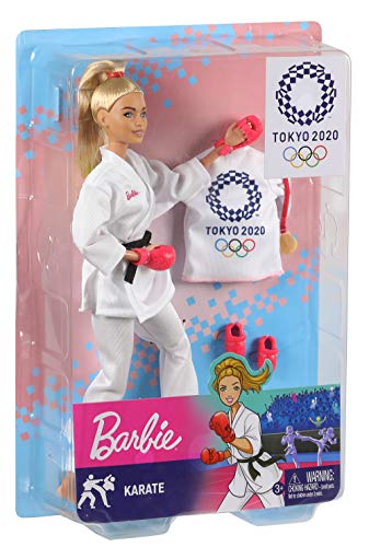 Barbie- Juegos Olímpicos Tokio 2020 muñeca karateka con uniforme y con accesorios (Mattel GJL74) , color/modelo surtido