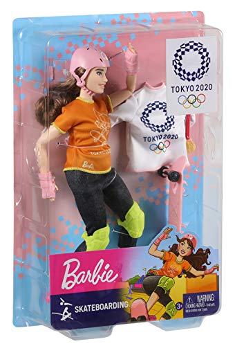 Barbie- Juegos Olímpicos Tokio 2020 muñeca patinadora con uniforme y con accesorios (Mattel GJL78) , color/modelo surtido