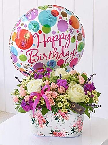 Bargain 114861 - Balloons redondo Happy Birthday con globos de colores, multicolor, 45 cm